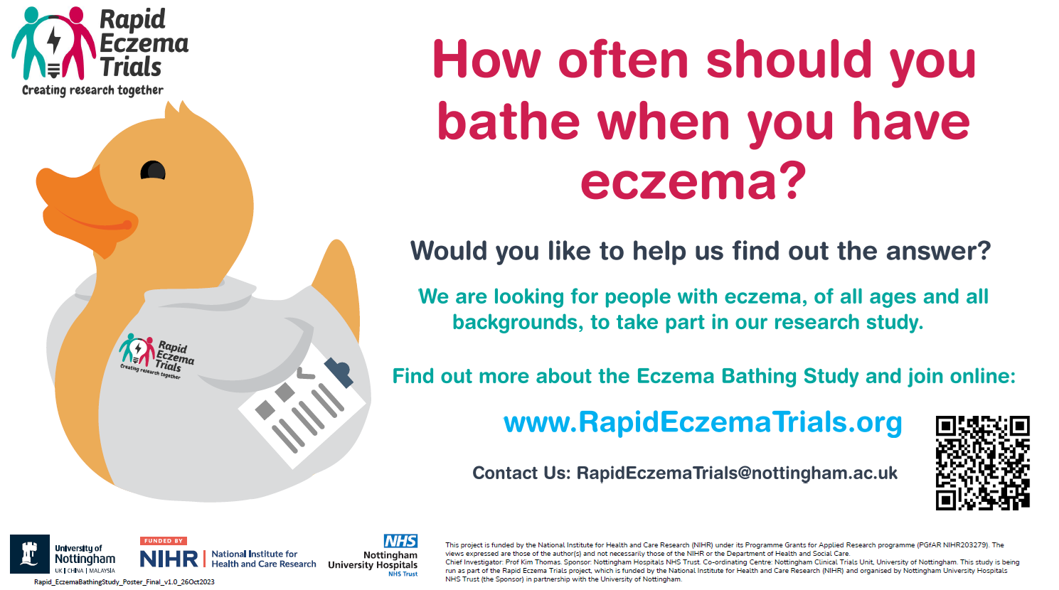eczema research rubber duck in white coat